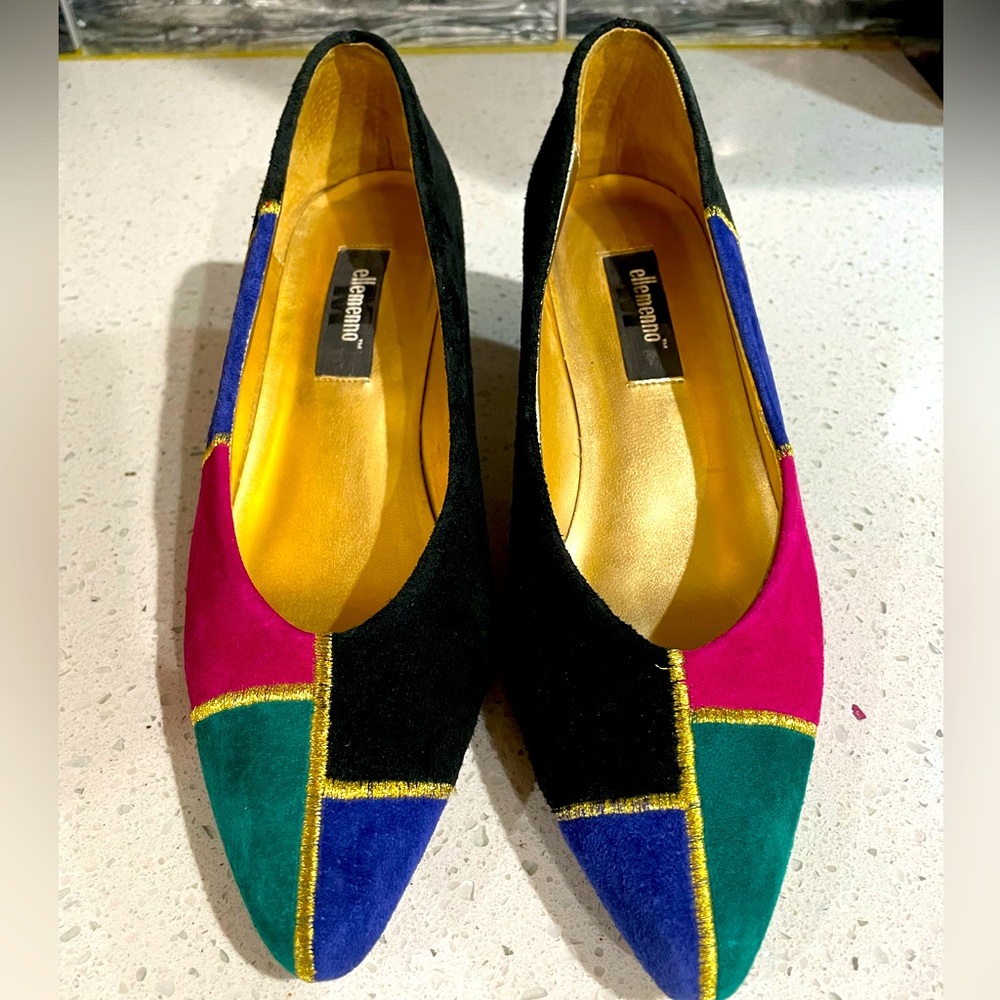 Vintage 80’s Ellemeno color block heels